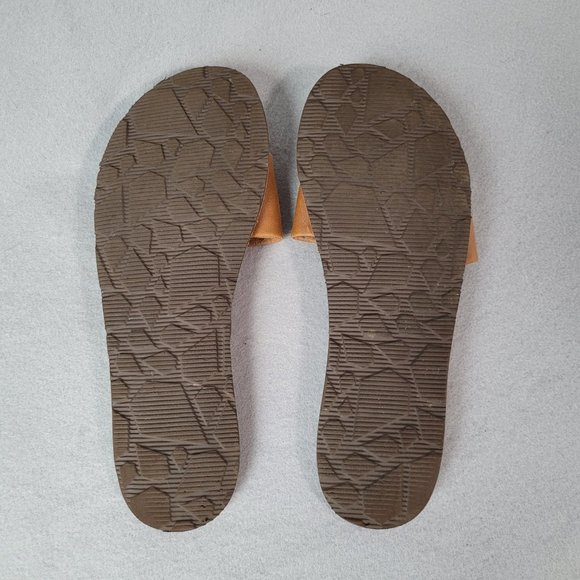 Volcom Womens Size 10M Simple Synthetic Brown Leather Slide Sandal Tan - Picture 3 of 6